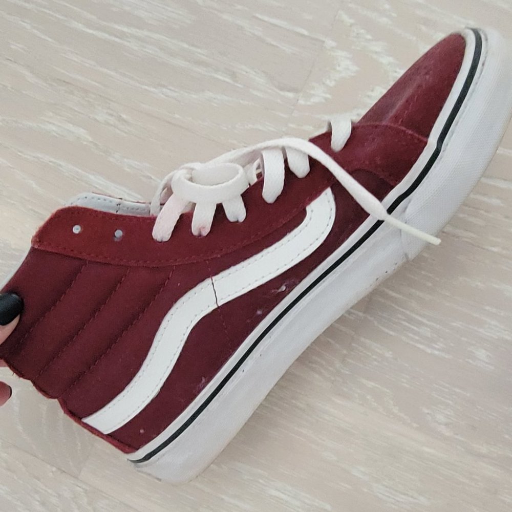 Burgundy suede high-top Vans sneakers Size 6 Women's